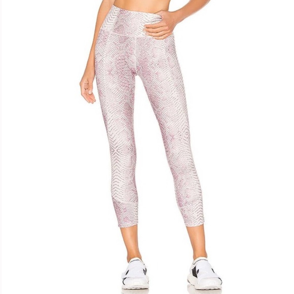Varley Kensington Snake Print Cropped Leggings - Coral Snake